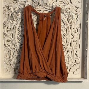 Free People Rust Sleeveless Blouse